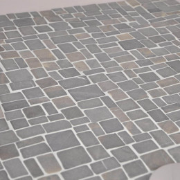 Revestimiento mosaico de piedra mármol gris