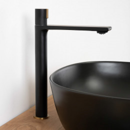 Robinet lavabo mitigeur progressif Tamise black