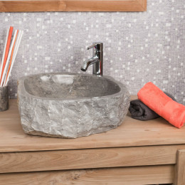 Roc large grey marble countertop bathroom sink