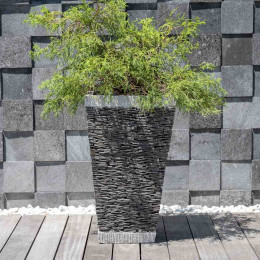 Square natural slate terrace garden planter 80 cm