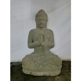 Statue de bouddha assis en pierre position prière 80cm
