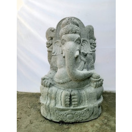Statue de jardin en pierre volcanique ganesh indouhisme 1m