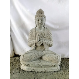 Statue en pierre jardin exterieur bouddha position chakra 50 cm