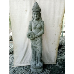 Statue en pierre naturelle verseuse d'eau déesse dewi 2 m