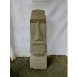 Statue île de pâques moaï en pierre naturelle 60 cm