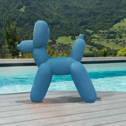 Statue jardin chien ballon bleu 100 cm