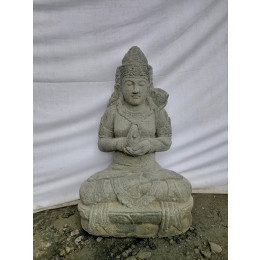 Statue jardin en pierre naturelle déesse dewi assise 80cm