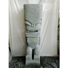 Tiki d'océanie statue de jardin en pierre volcanique 1.50m