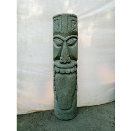 Tiki de oceanía estatua de piedra volcánica para jardín 1 m