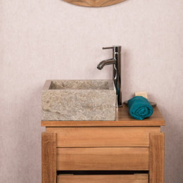 Vasque salle de bain à poser en marbre Milan gris 30cm