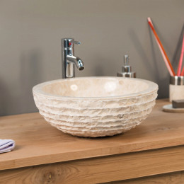 Vesuvius cream marble countertop sink 40 cm