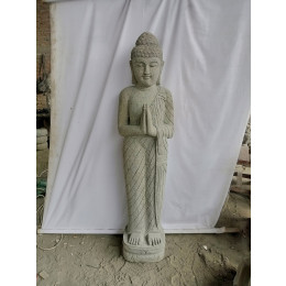 Volcanic rock standing buddha statue prayer 150 cm