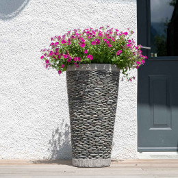 Zen outdoor pebble conical garden planter 80 cm