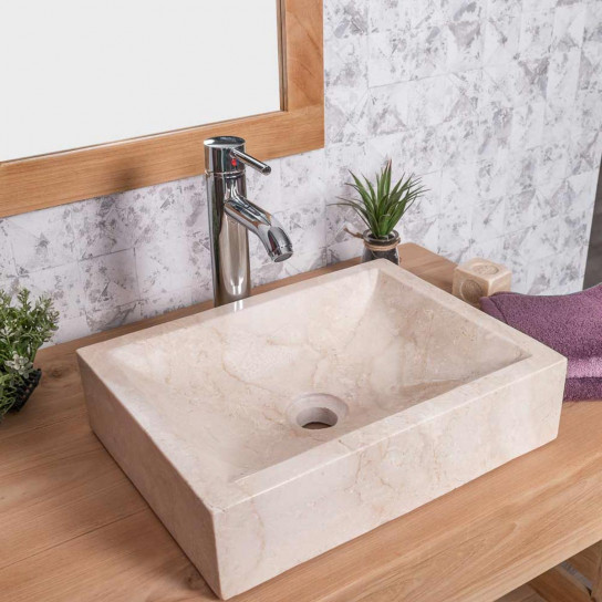 Alexandria rectangular cream countertop bathroom sink 30 cm x 40 cm