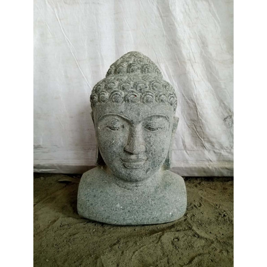 Buddha volcanic rock bust statue 40 cm
