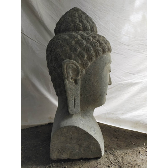 Buste de bouddha en pierre jardin zen 70 cm