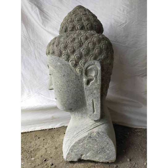 Buste de bouddha en pierre jardin zen 70 cm