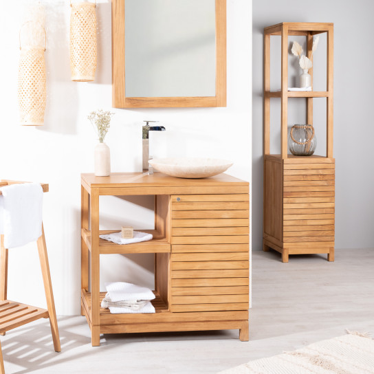 Solid Wood Teak Vanity Unit Single, Real Wood Bathroom Vanity Cabinets