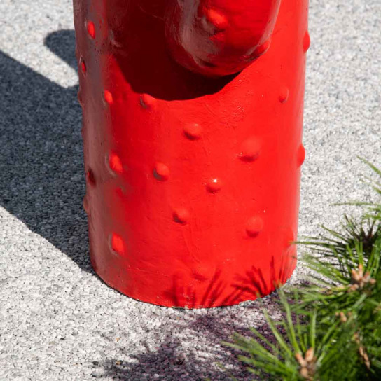 Déco jardin cactus rouge grand modèle 105cm