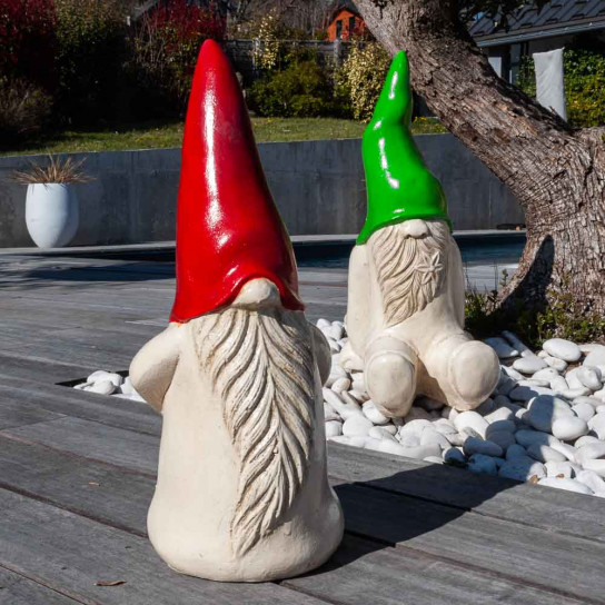 Déco moderne gnome jardin 50 cm rouge