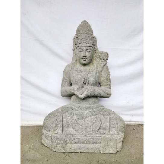 Estatua de piedra volcánica diosa dewi posición chakra 80 cm