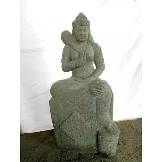 Estatua diosa balinesa sentada de piedra natural 100 cm