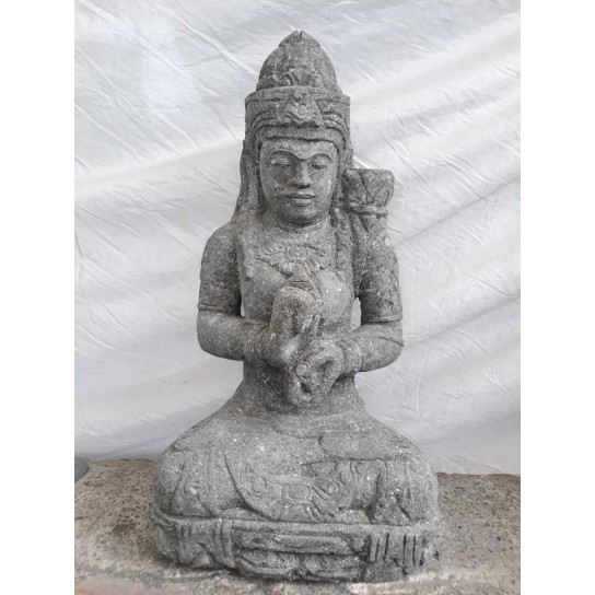 Estatua diosa sentada de piedra jardín zen chakra 50 cm