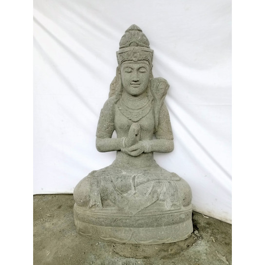 Estatua exterior rostro diosa balinesa de piedra volcánica 120 cm