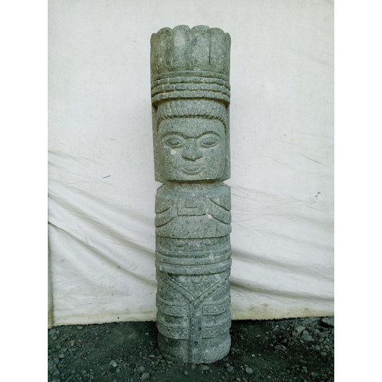 Estatua jardin tiki inka de piedra volcánica 1 m