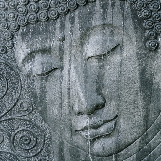 Grand mur d'eau relief de bouddha 165cm