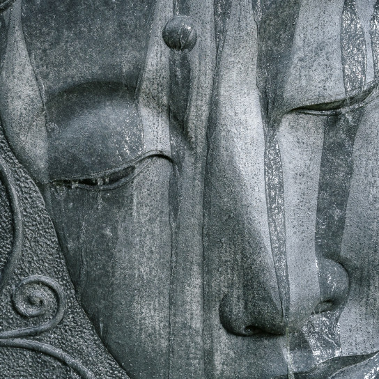 Grand mur d'eau relief de bouddha 165cm