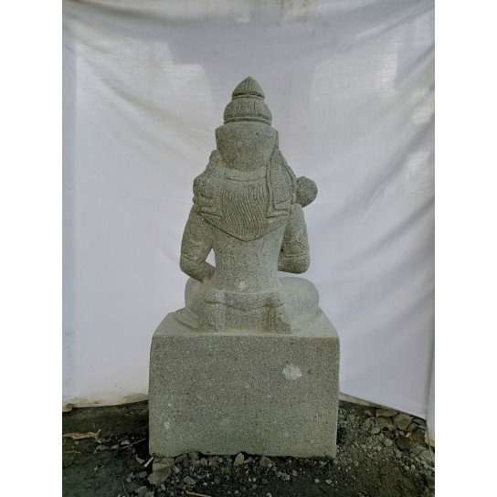Grande statue de jardin zen déesse balinaise en pierre 1m