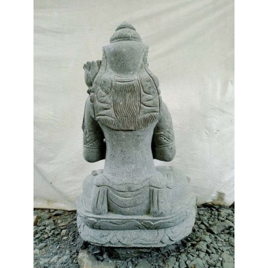 Grande statue déesse balinaise en pierre position chakra 1m