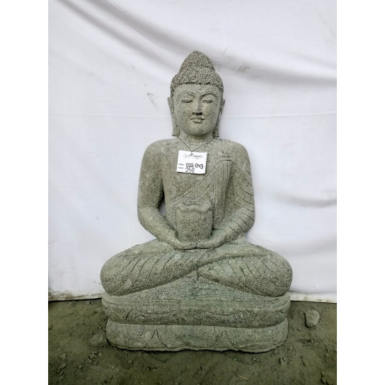 Jardin zen statue extérieur bouddha assis bol 100cm