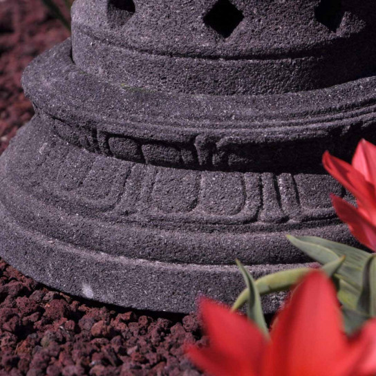 Lampe stupa borobudur en pierre de lave 45 cm