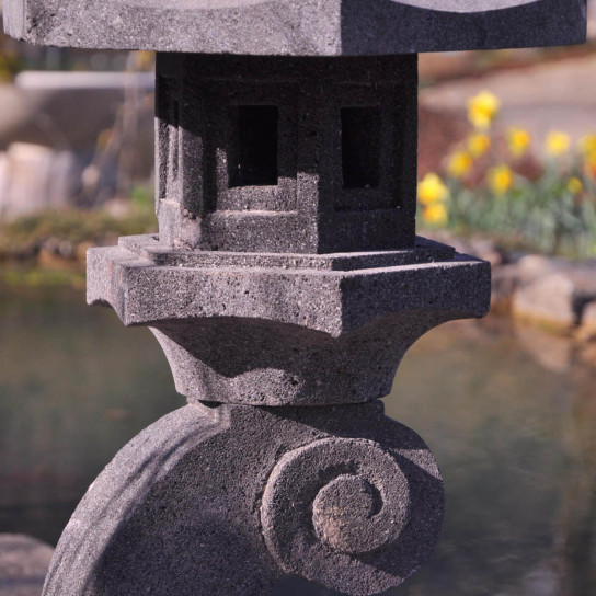 Lanterne japonaise en pierre de lave 90 cm lampe jardin terrasse