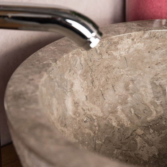 Lave mains en marbre à poser Stromboli gris 35cm
