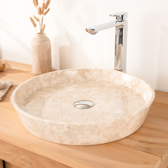 Malo cream marble countertop bathroom sink 45 cm