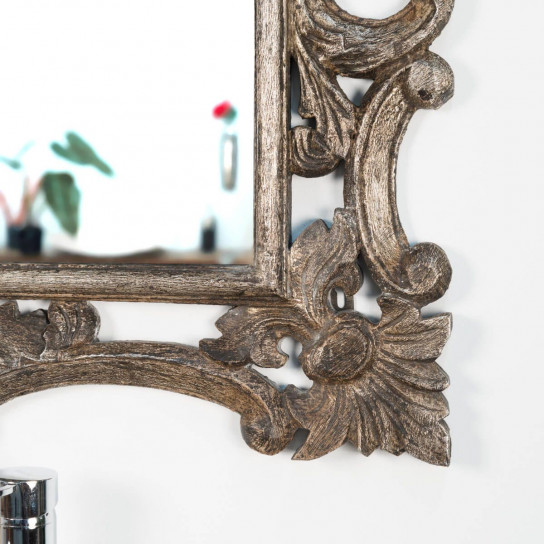 Miroir Baroque en bois patiné bronze 100cm X 80cm