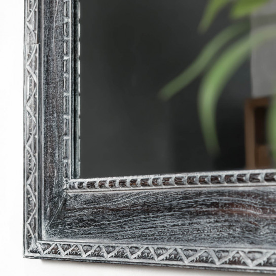 Miroir Palerme en bois patiné cérusé 140cm X 80cm