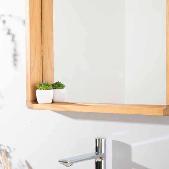 Miroir salle de bain en teck Samba 50 x 65 cm
