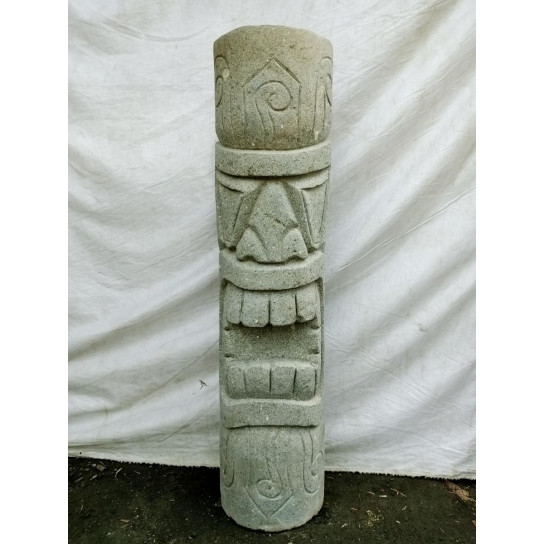 Oceania Tiki model rambut volcanic stone statue 1 m