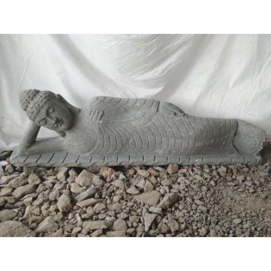 Reclining buddha outdoor volcanic rock statue 150 cm