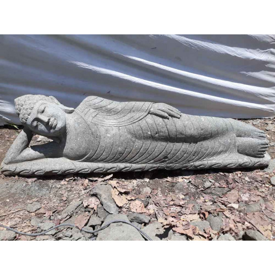 Reclining buddha volcanic rock statue 150 cm
