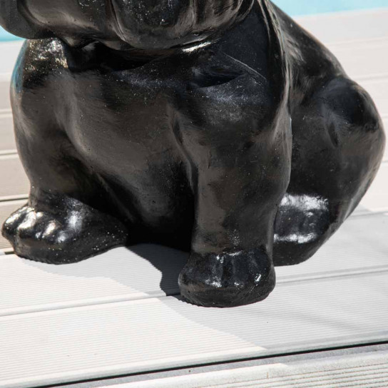 Sculpture contemporaine bulldog 40cm noir