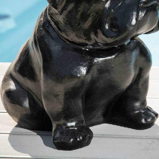 Sculpture contemporaine bulldog 40cm noir