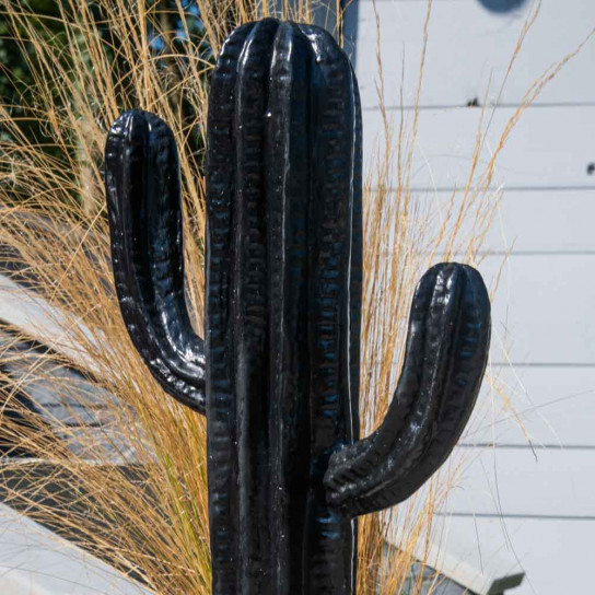 Sculpture contemporaine cactus noir 100 cm