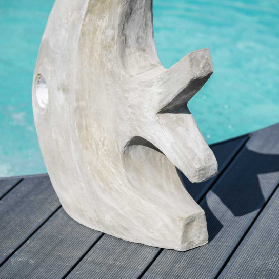 Sculpture contemporaine poisson 78 cm gris
