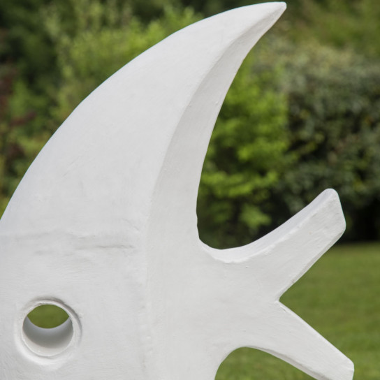 Sculpture design grand poisson blanc 100 cm