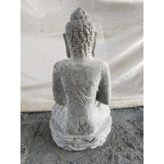 Sculpture en pierre volcanique de bouddha position chakra 50 cm
